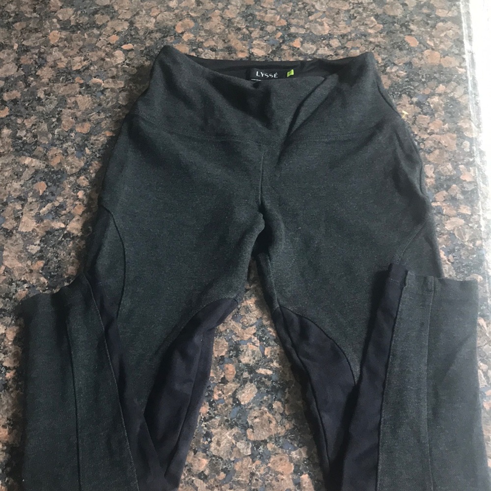 Lysse equestrian faux suede grey leggings med NWOT